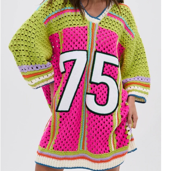 COURTSIDE OR SEASIDE CROCHET JERSEY DRESS - Picture 9 of 11